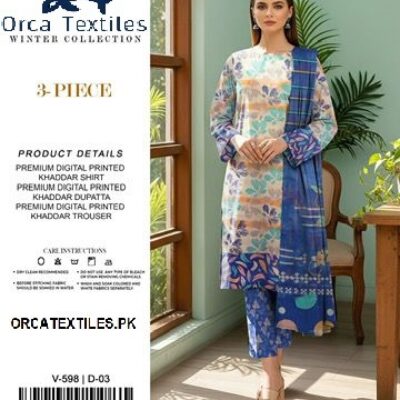 Khaddar Digital Print 3 Pcs – Dhanak by Orca
