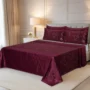 MAROON VELVET BEDSHEET SET - 5 PCS