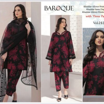 BAROQUE KHADDAR WITH EMBROIDERED PATCHES