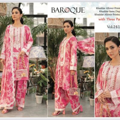 BAROQUE KHADDAR WITH EMBROIDERED PATCHES