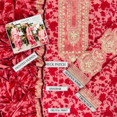 BAROQUE KHADDAR WITH EMBROIDERED PATCHES