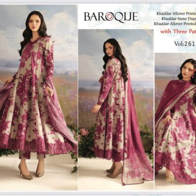 BAROQUE KHADDAR WITH EMBROIDERED PATCHES