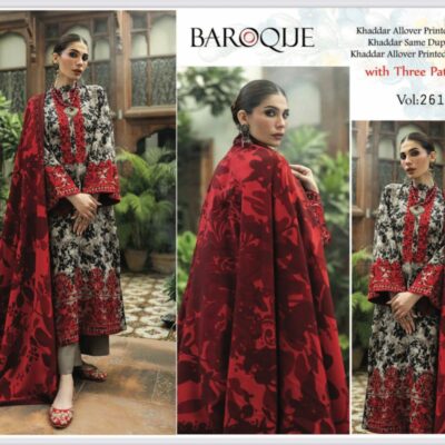 BAROQUE KHADDAR WITH EMBROIDERED PATCHES