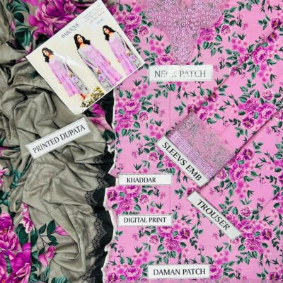 BAROQUE KHADDAR WITH EMBROIDERED PATCHES