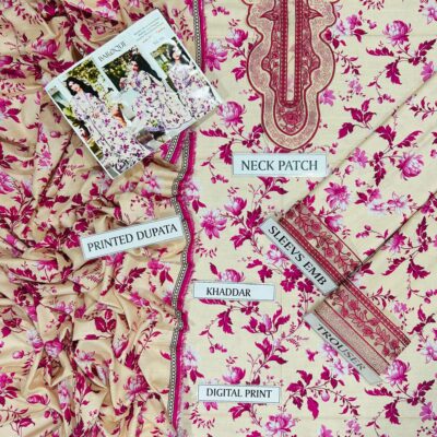 BAROQUE KHADDAR WITH EMBROIDERED PATCHES