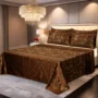 BROWN VELVET BEDSHEET SET - 5 PCS