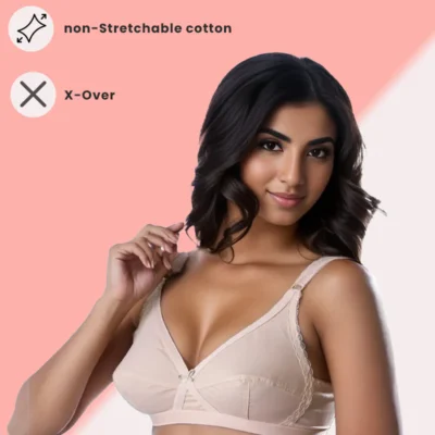 Lotus – Cotton Non Padded Cross-Over Style Wirefree Bra